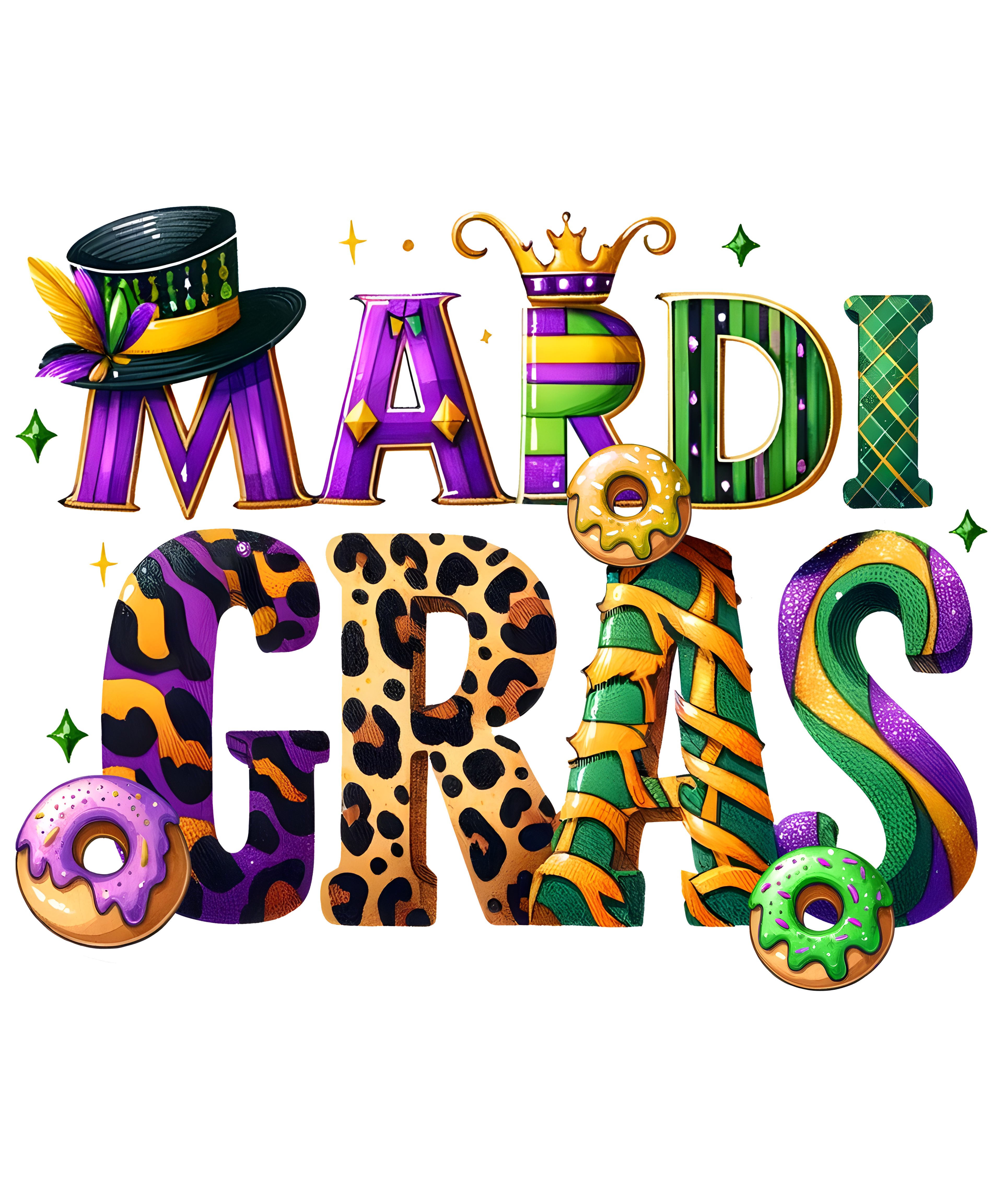 Mardi gras themed wraps