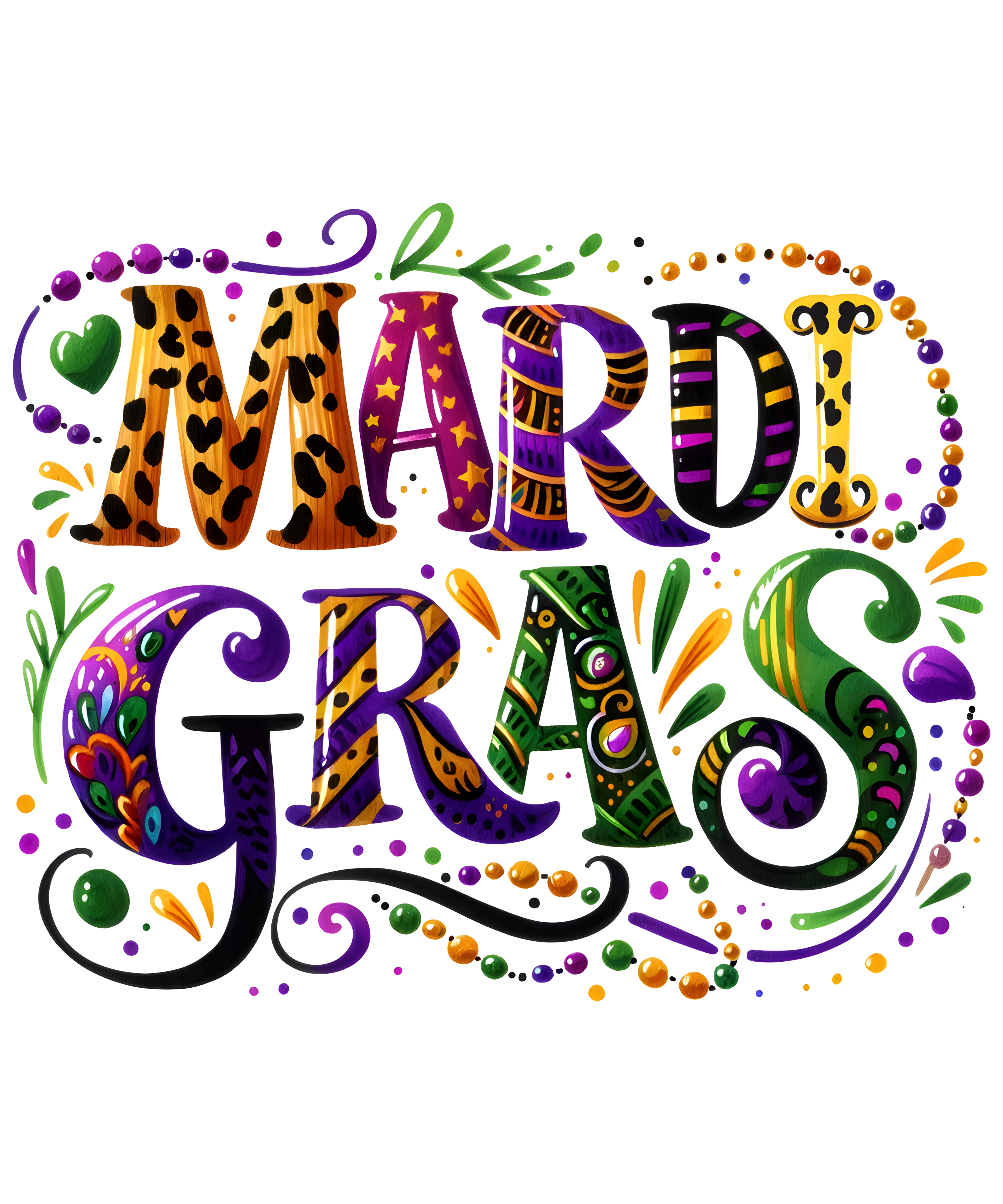 Mardi gras themed wraps