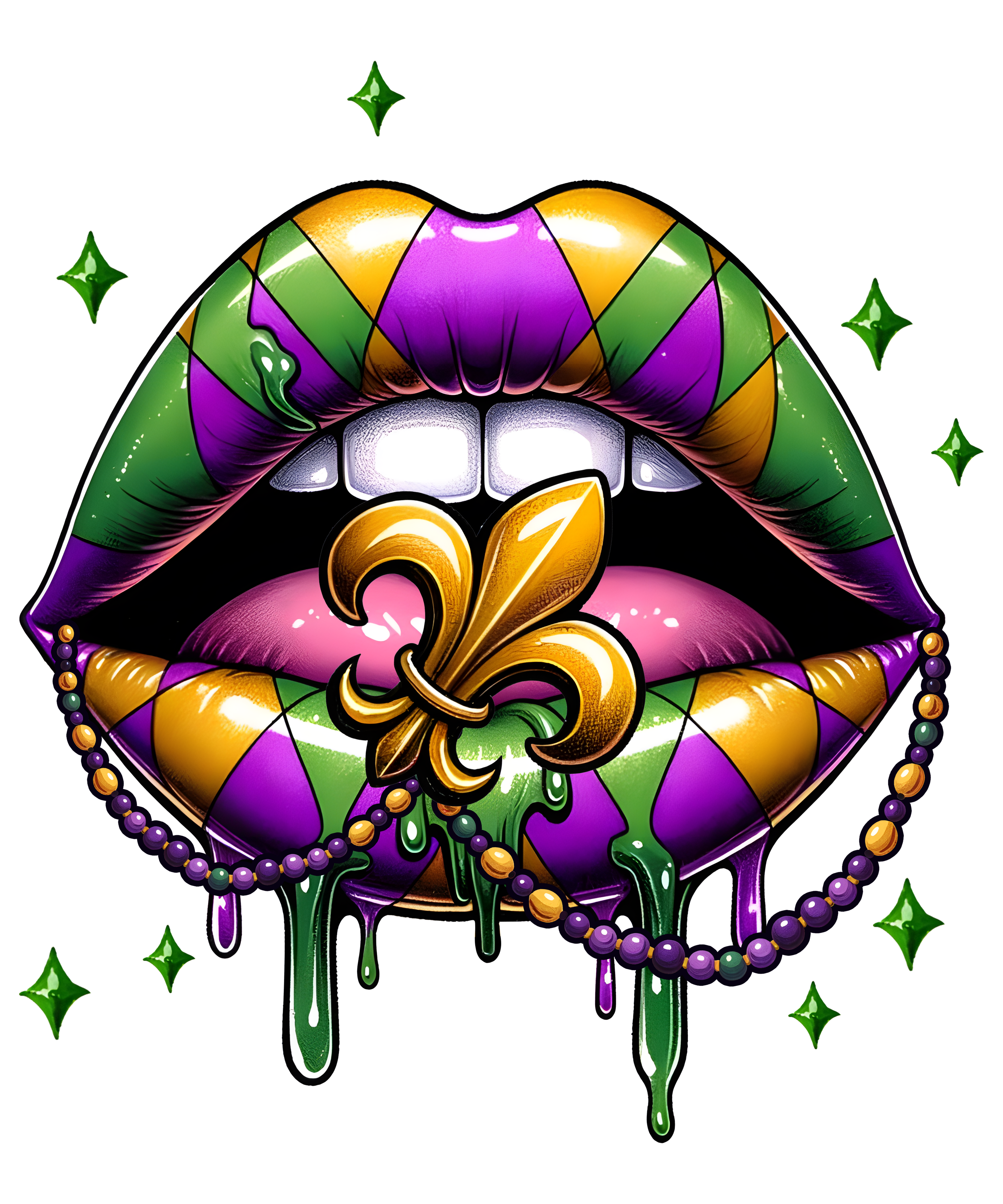 Mardi gras themed wraps
