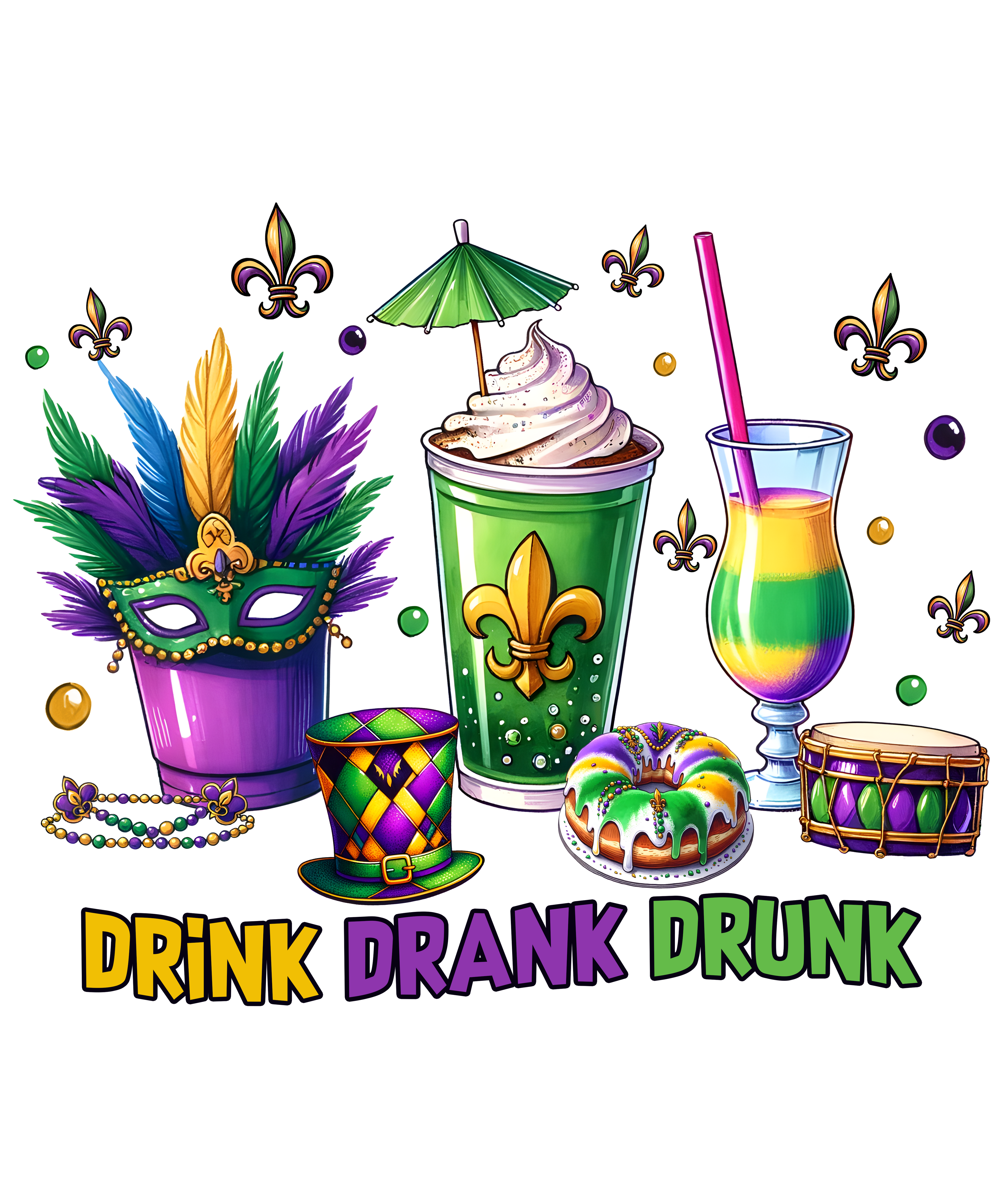 Mardi gras themed wraps