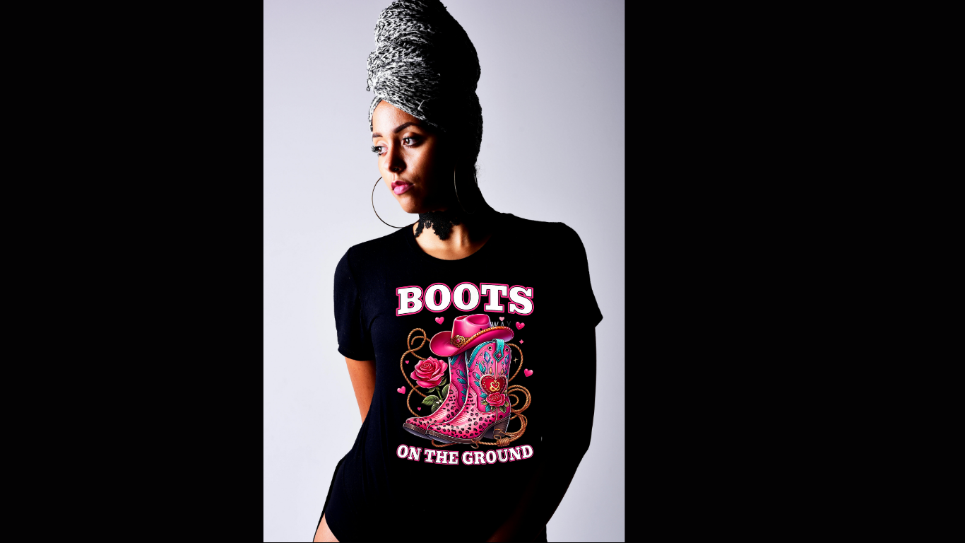 Boots on the ground pink and blue
