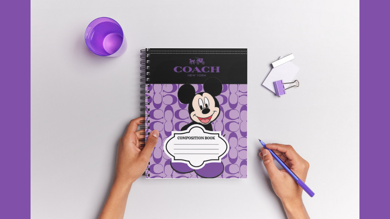 Purple mouse composition notebook