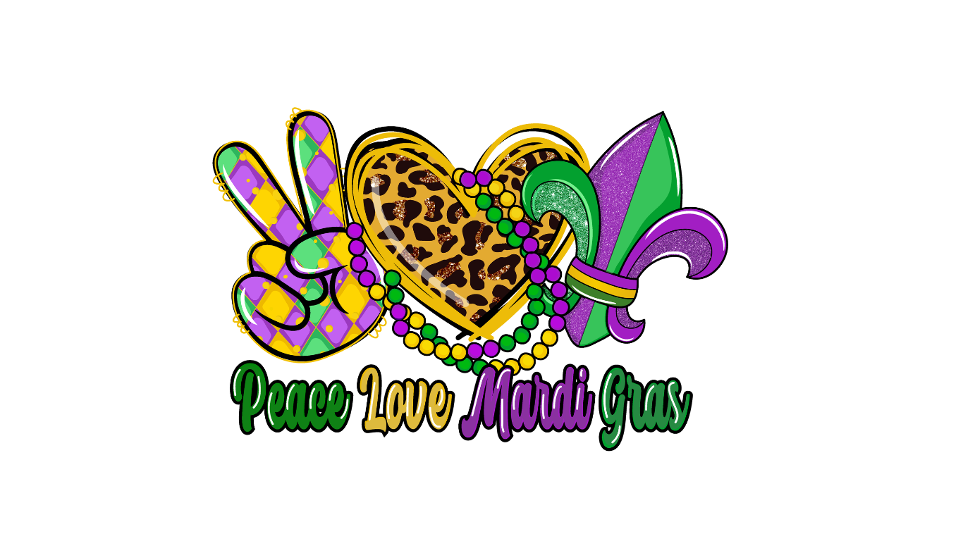 Peace Love Mardi Gras image 1