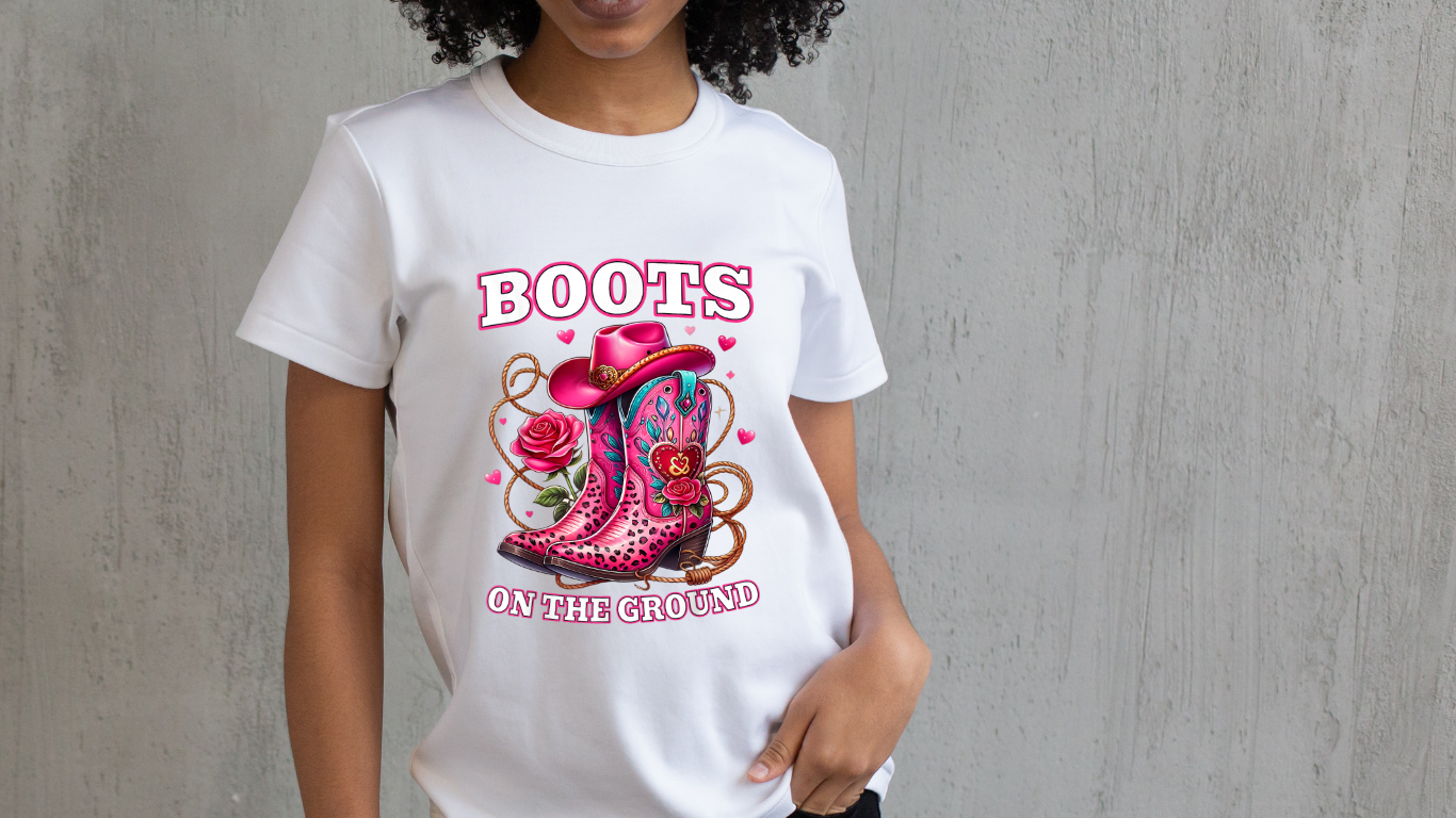 Boots on the ground light pink