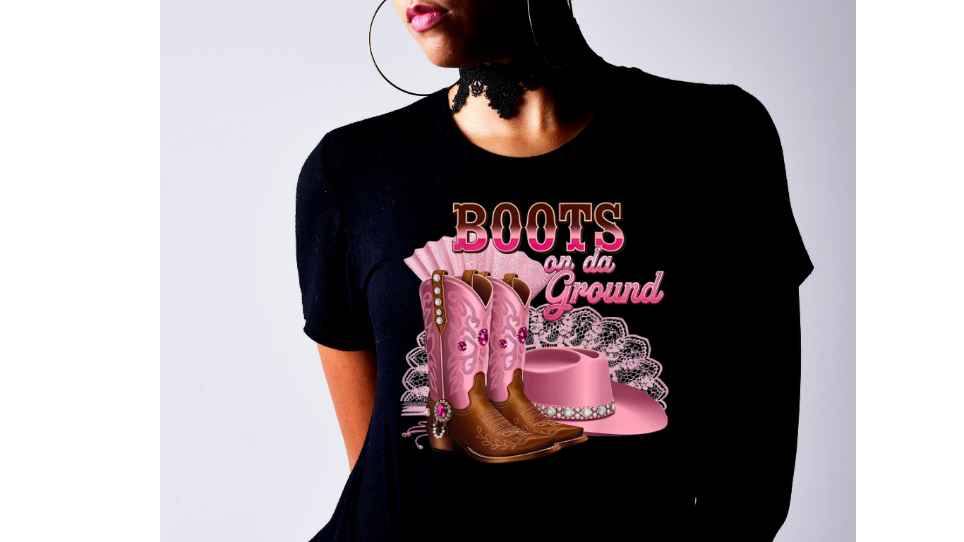 Boots on the ground pink and brown