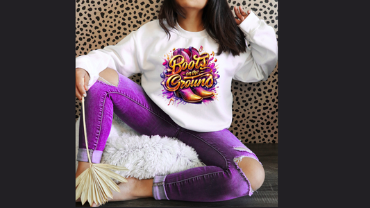 Boots on the ground purple