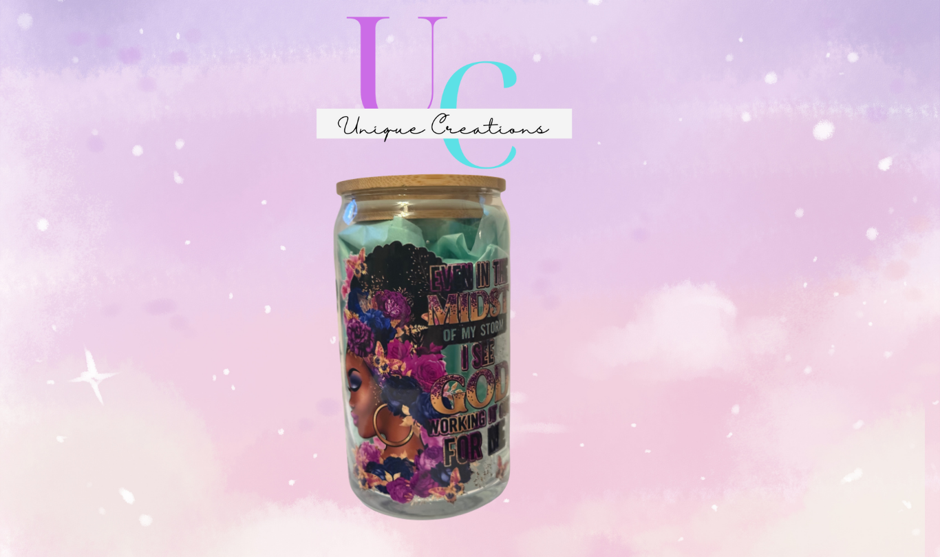 Glass can mug -Faith edition